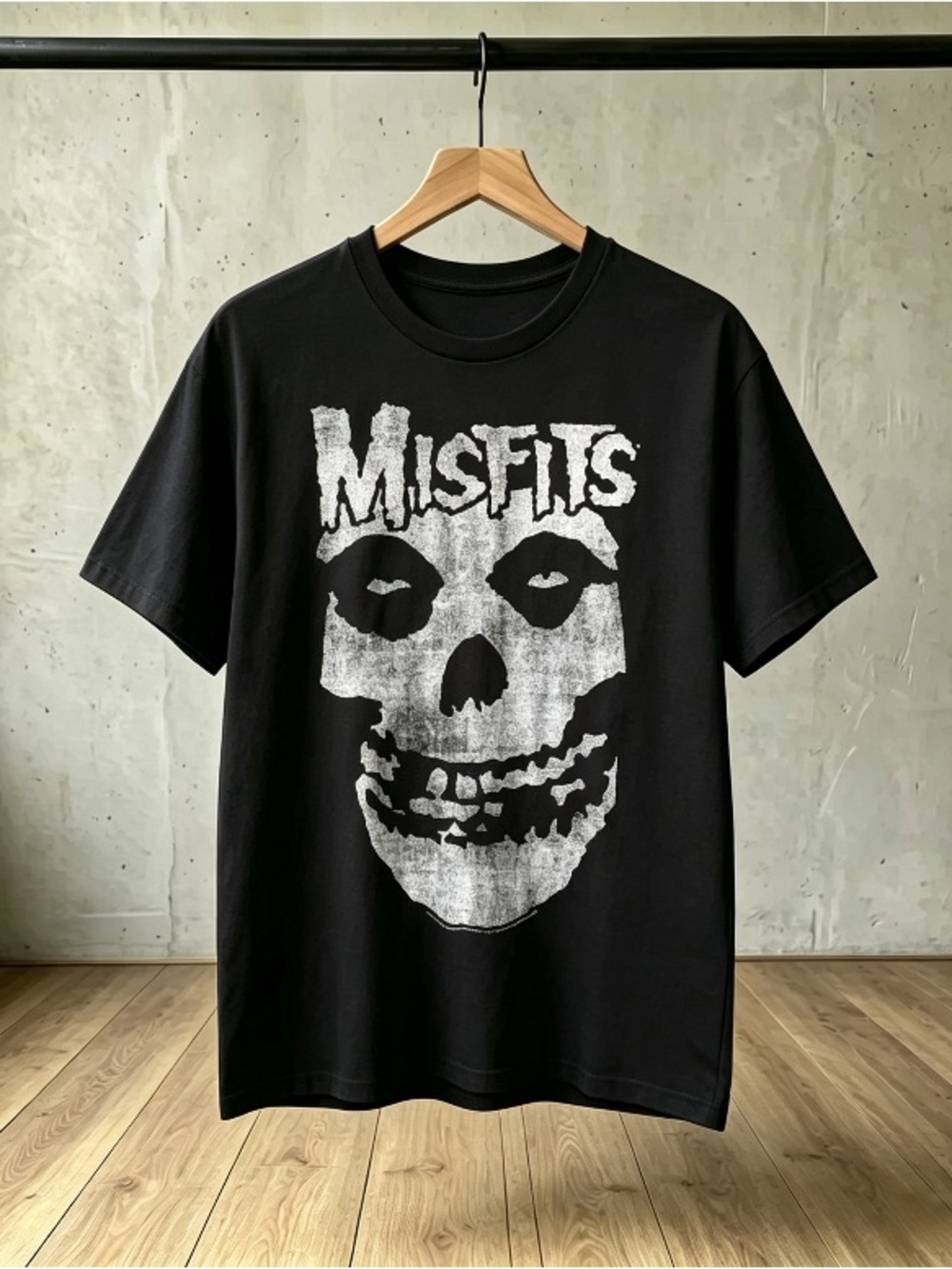Misfits Distressed Skull Mens T-Shirt Black Unisex